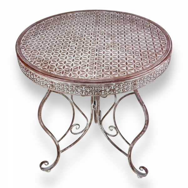 Gartentisch Bilbao Ø 70 cm – Landhaus Metalltisch für Balkon & Garten